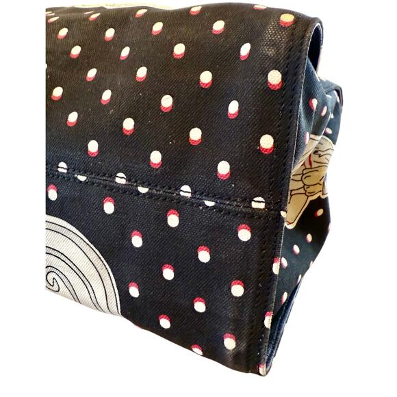 Loewe Paula's Ibiza Close to Paradise Black Polka Dot Canvas Leather Tote Bag - Picture 12 of 16
